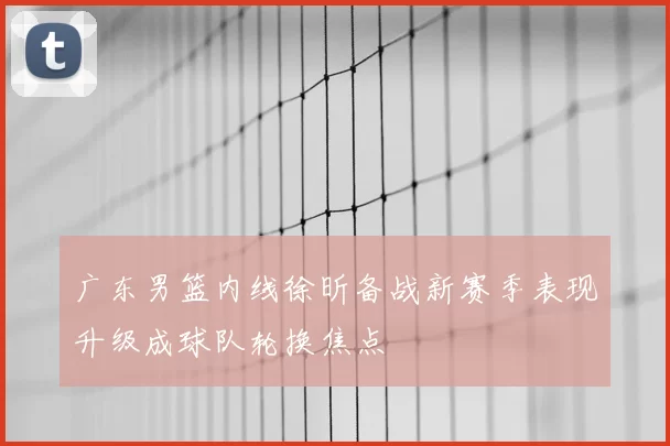 广东男篮内线徐昕备战新赛季表现升级成球队轮换焦点